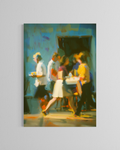 Personas al paso · 70 × 100 cm