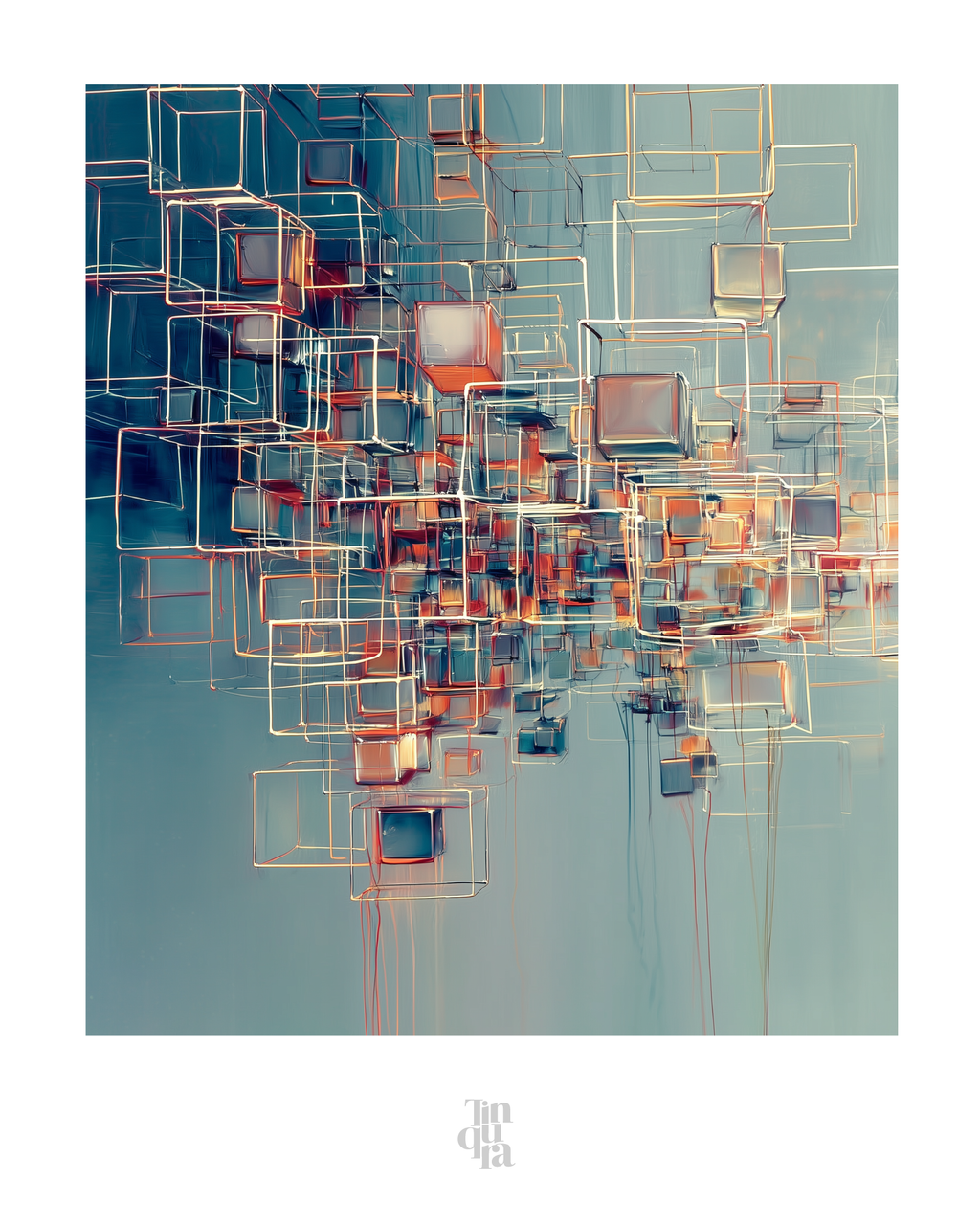 Andamio cósmico · 70 × 100 cm
