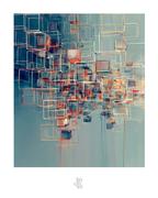 Andamio cósmico · 70 × 100 cm
