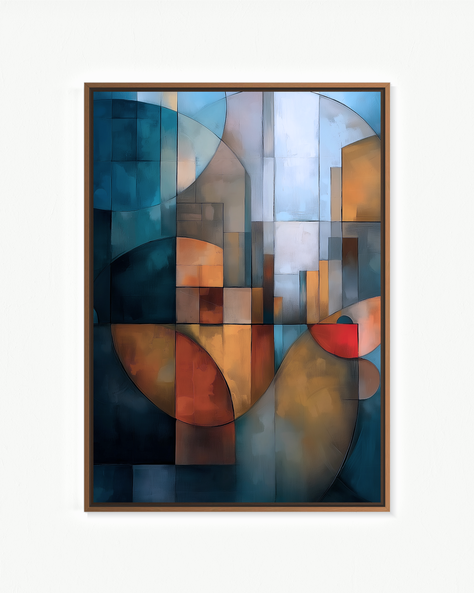 La tarde entre los muros — Flotante Negro, 70 × 100 cm