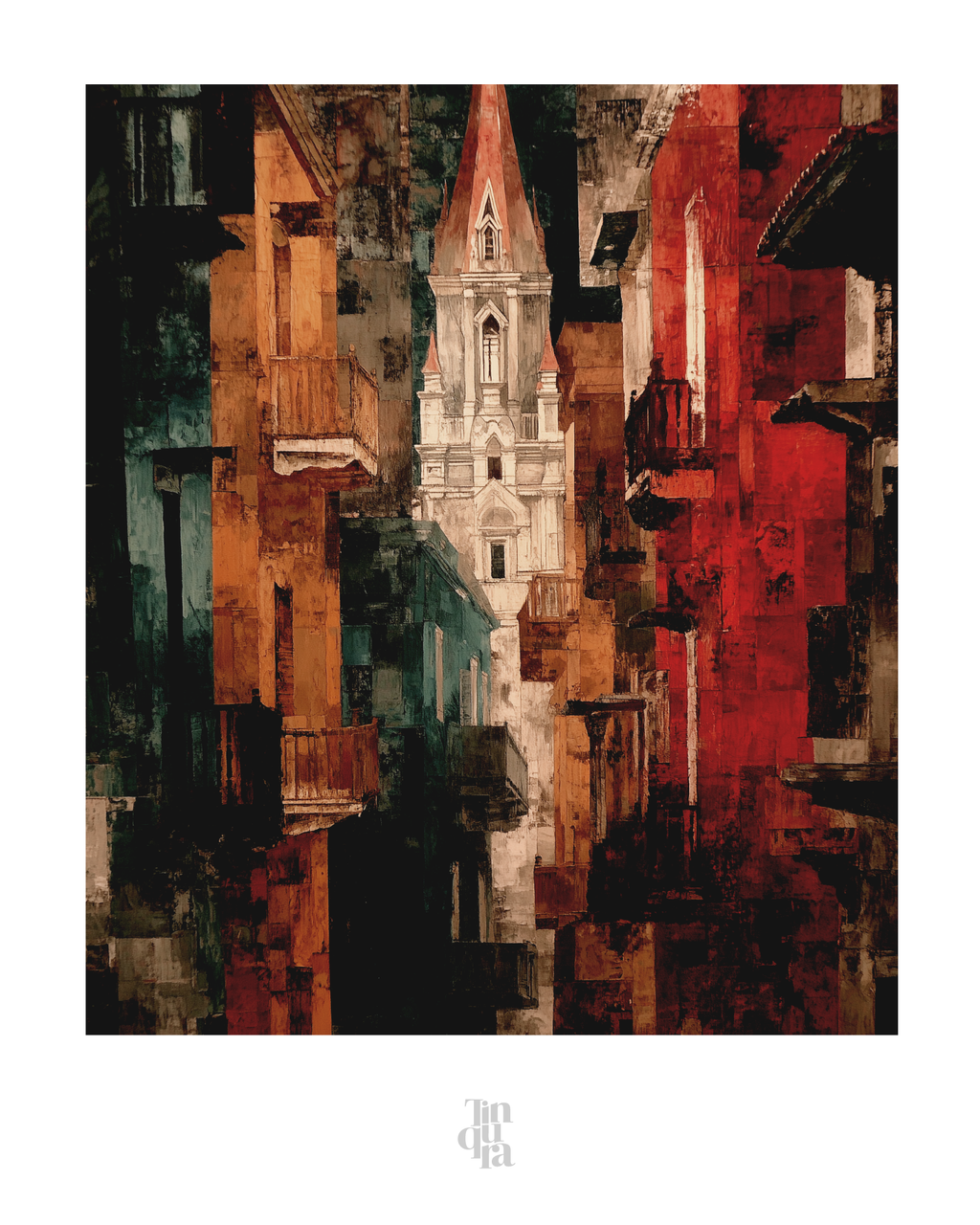 Ciudad de piedra roja · 70 × 100 cm