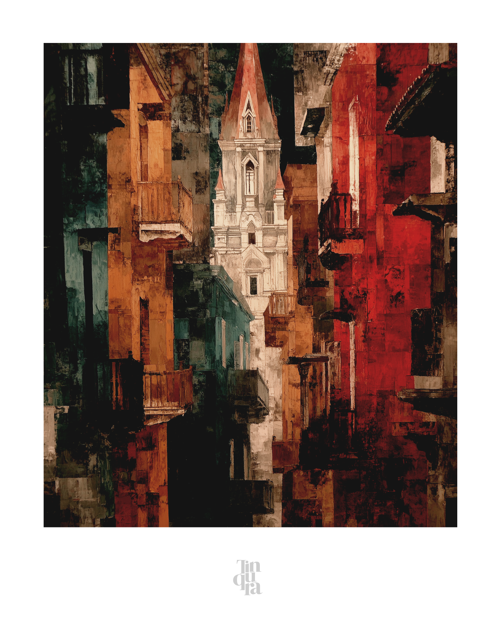 Ciudad de piedra roja · 70 × 100 cm