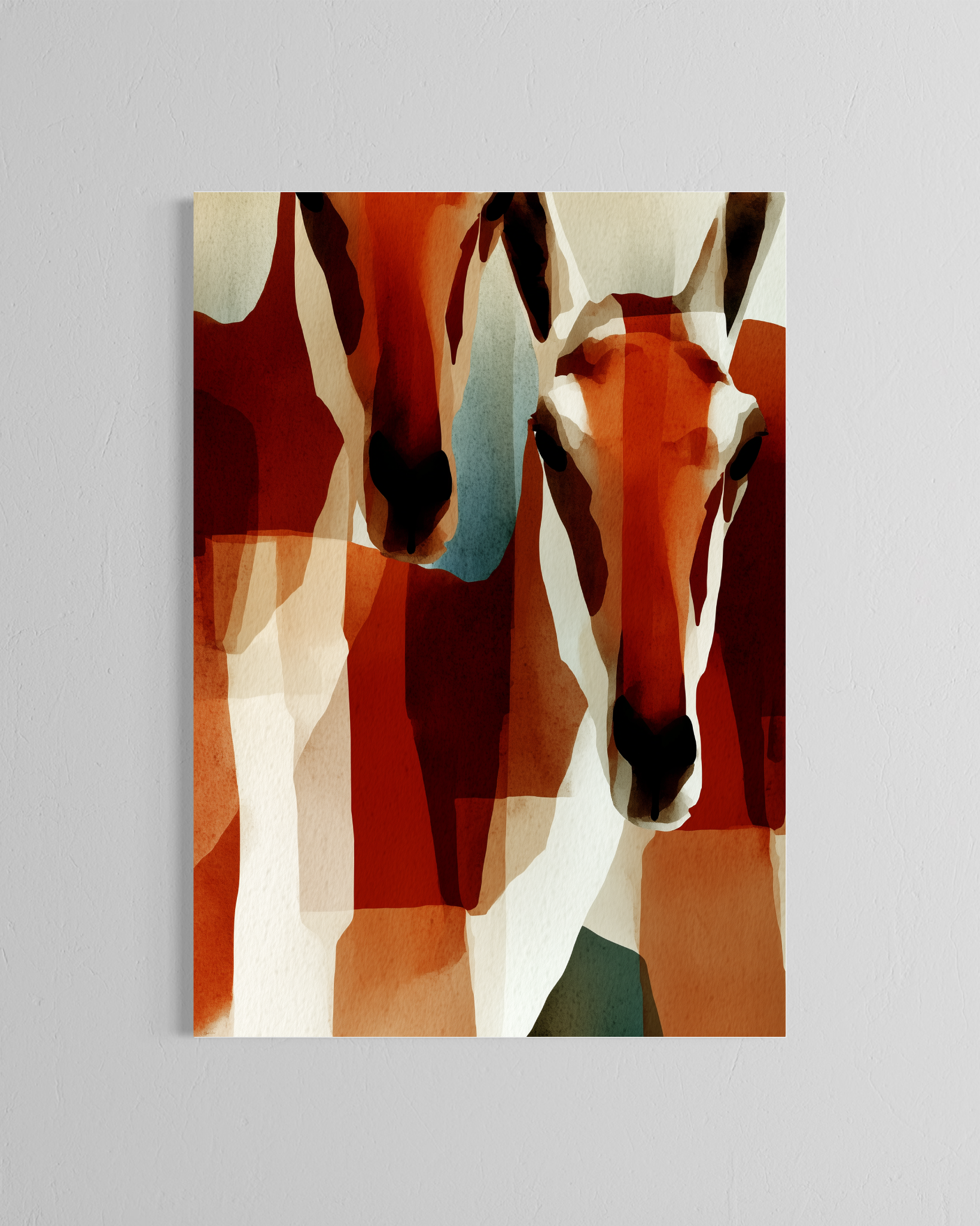 Caballos de terracota · 70 × 100 cm