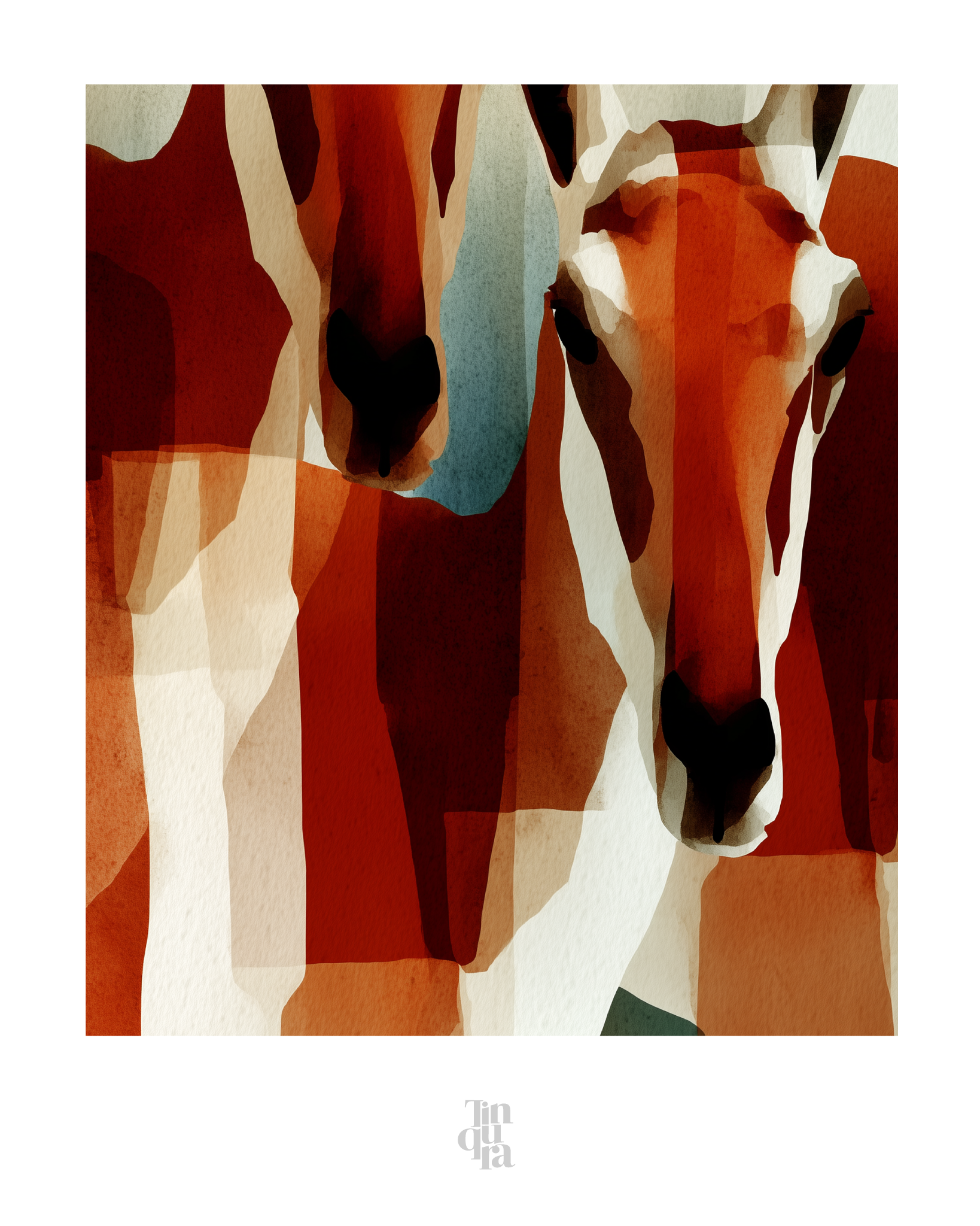 Caballos de terracota · 70 × 100 cm