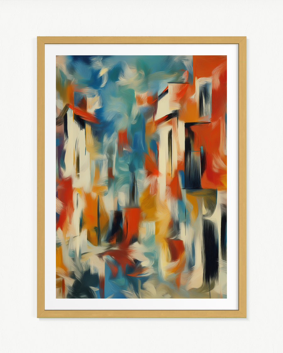 Agitación camino a la playa · 70 × 100 cm