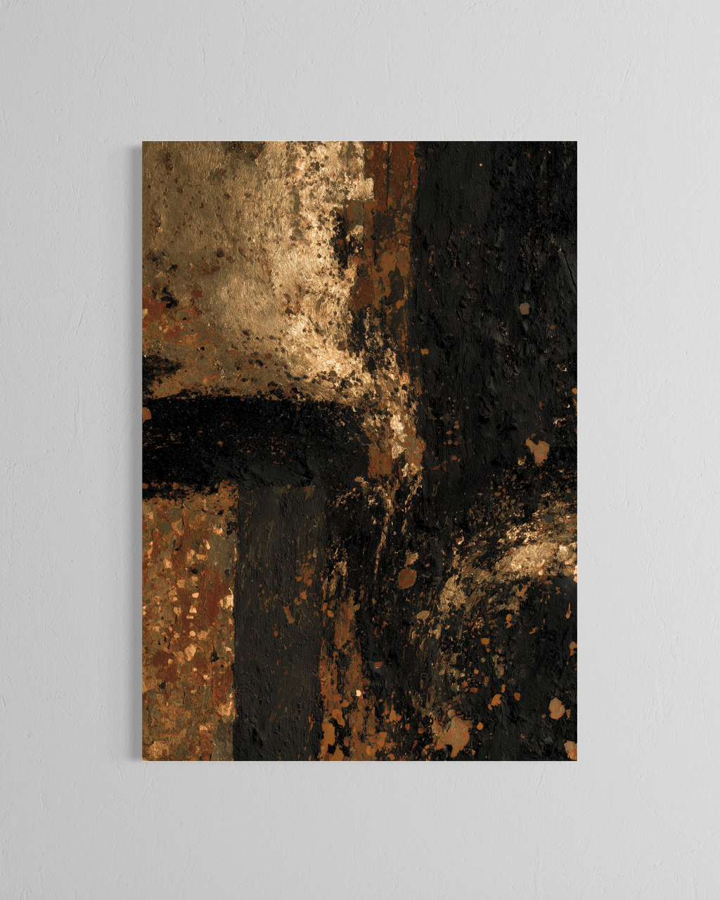 Metal bajo ceniza · 70 × 100 cm