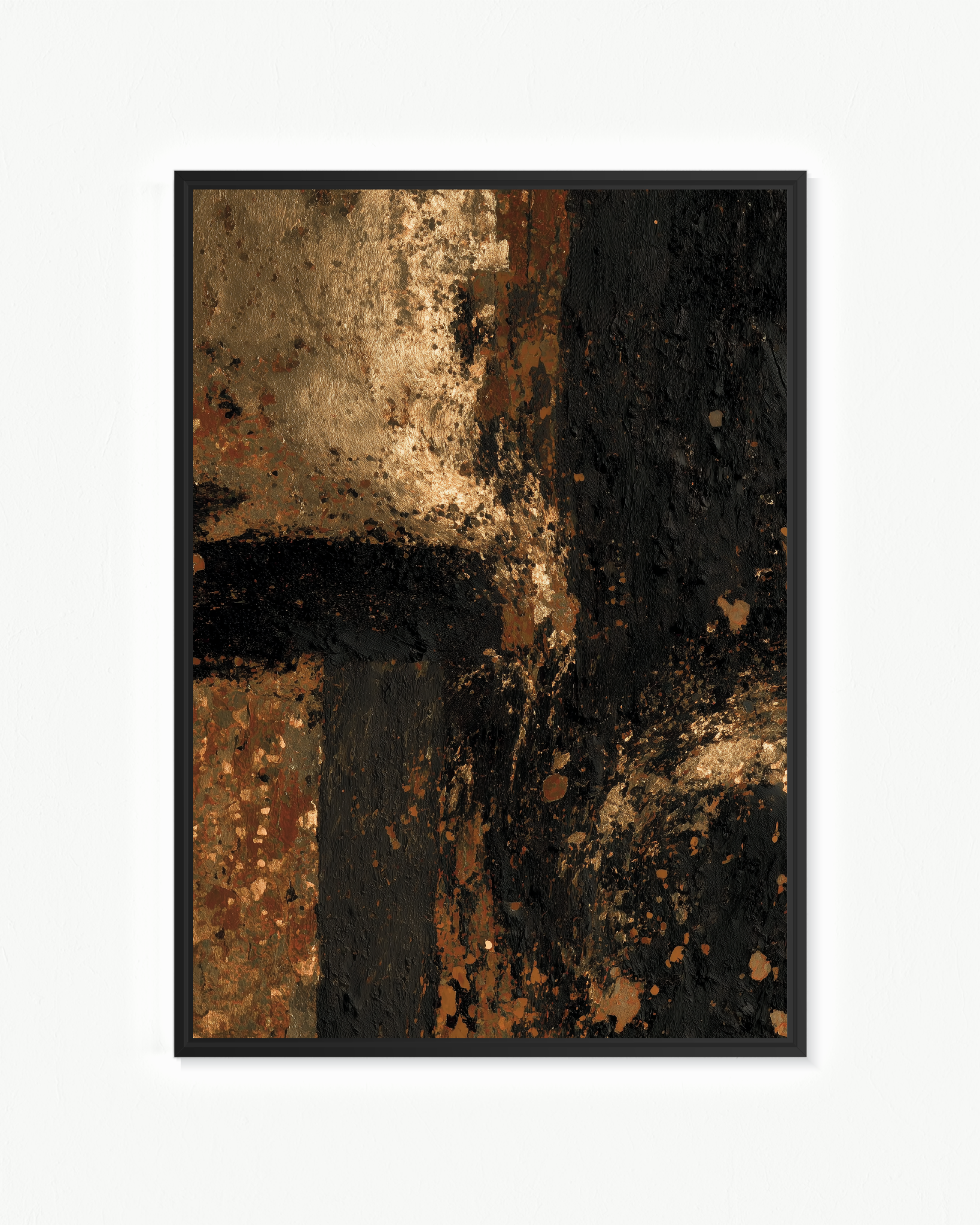 Metal bajo ceniza · 70 × 100 cm