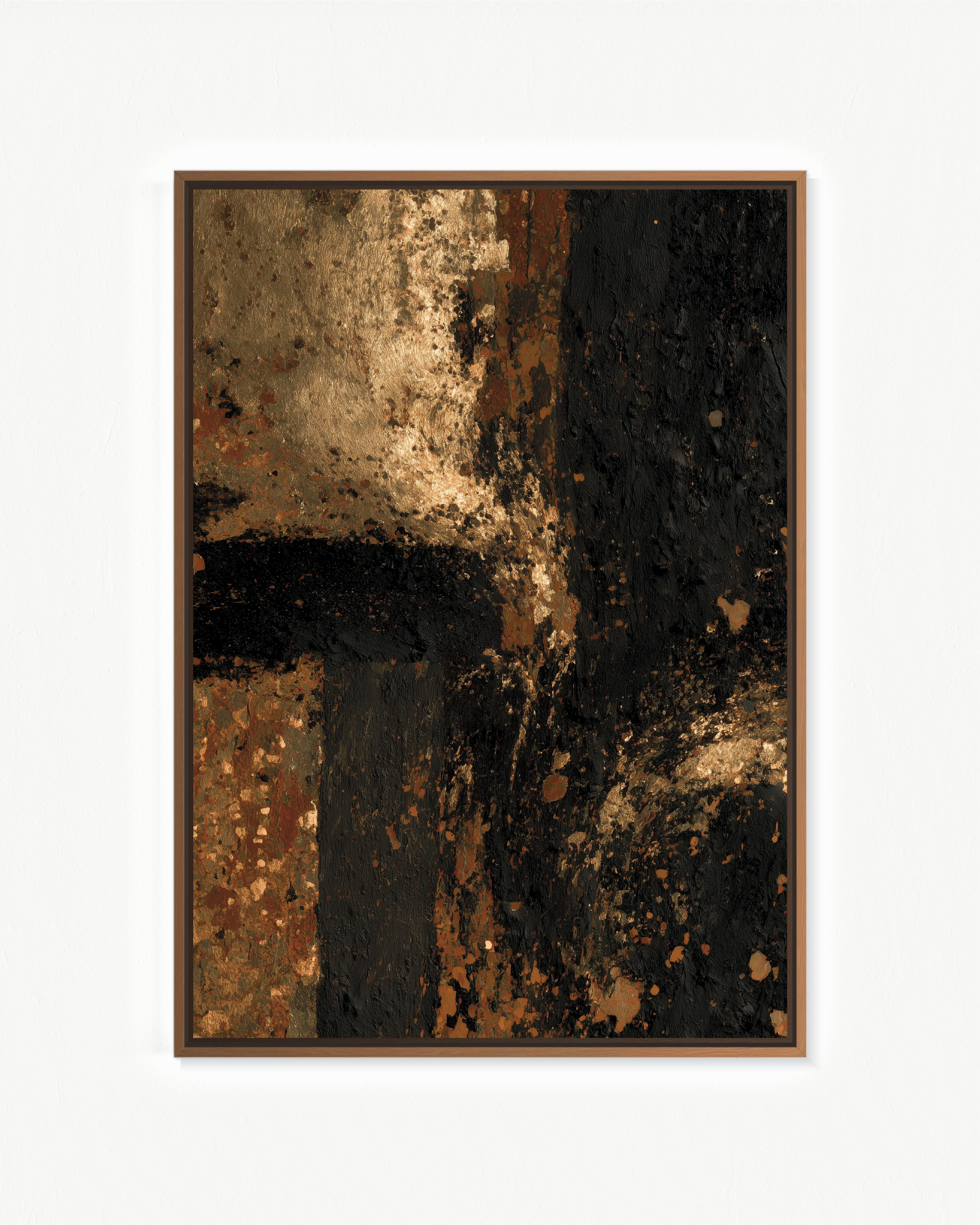 Metal bajo ceniza · 70 × 100 cm