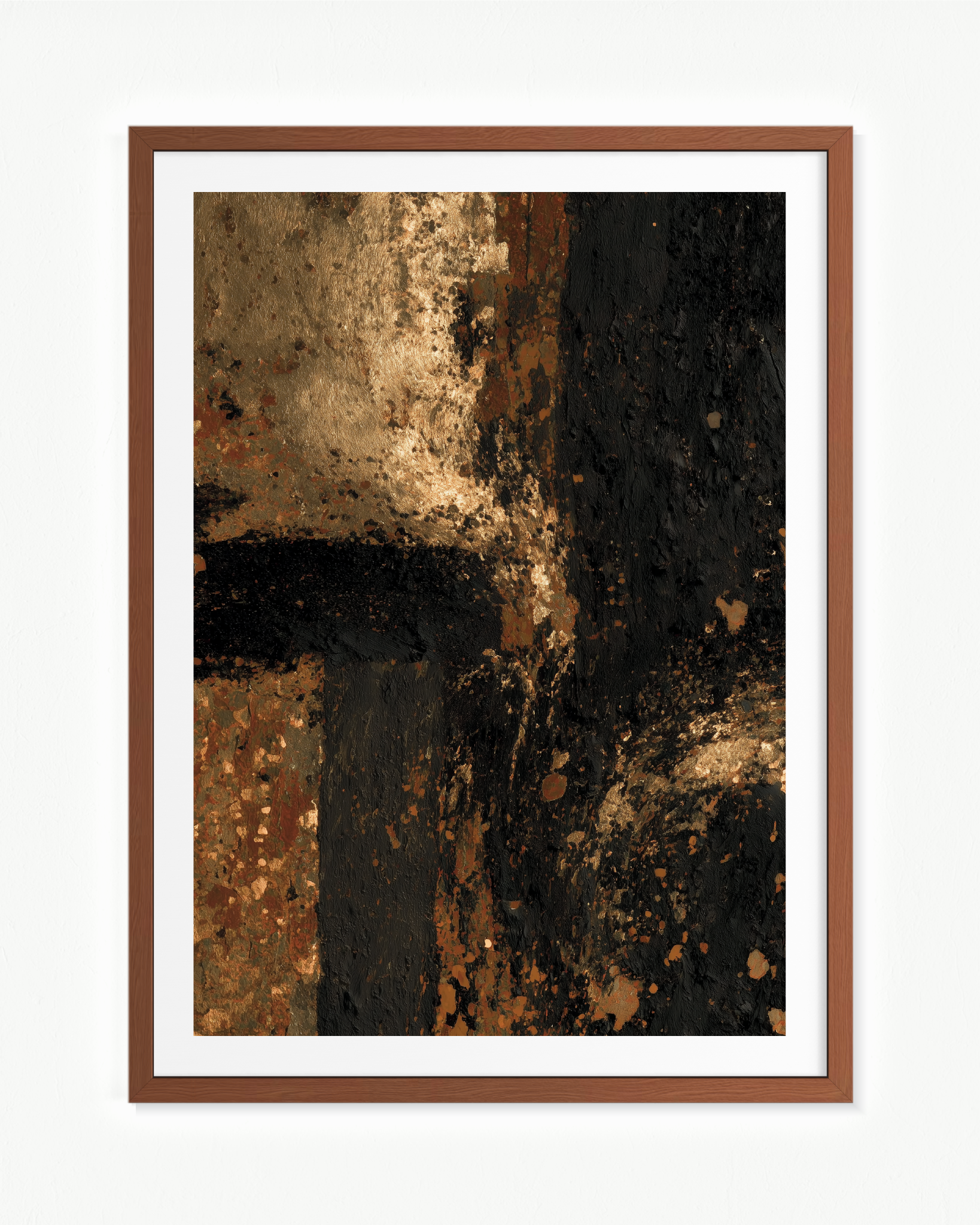 Metal bajo ceniza · 70 × 100 cm