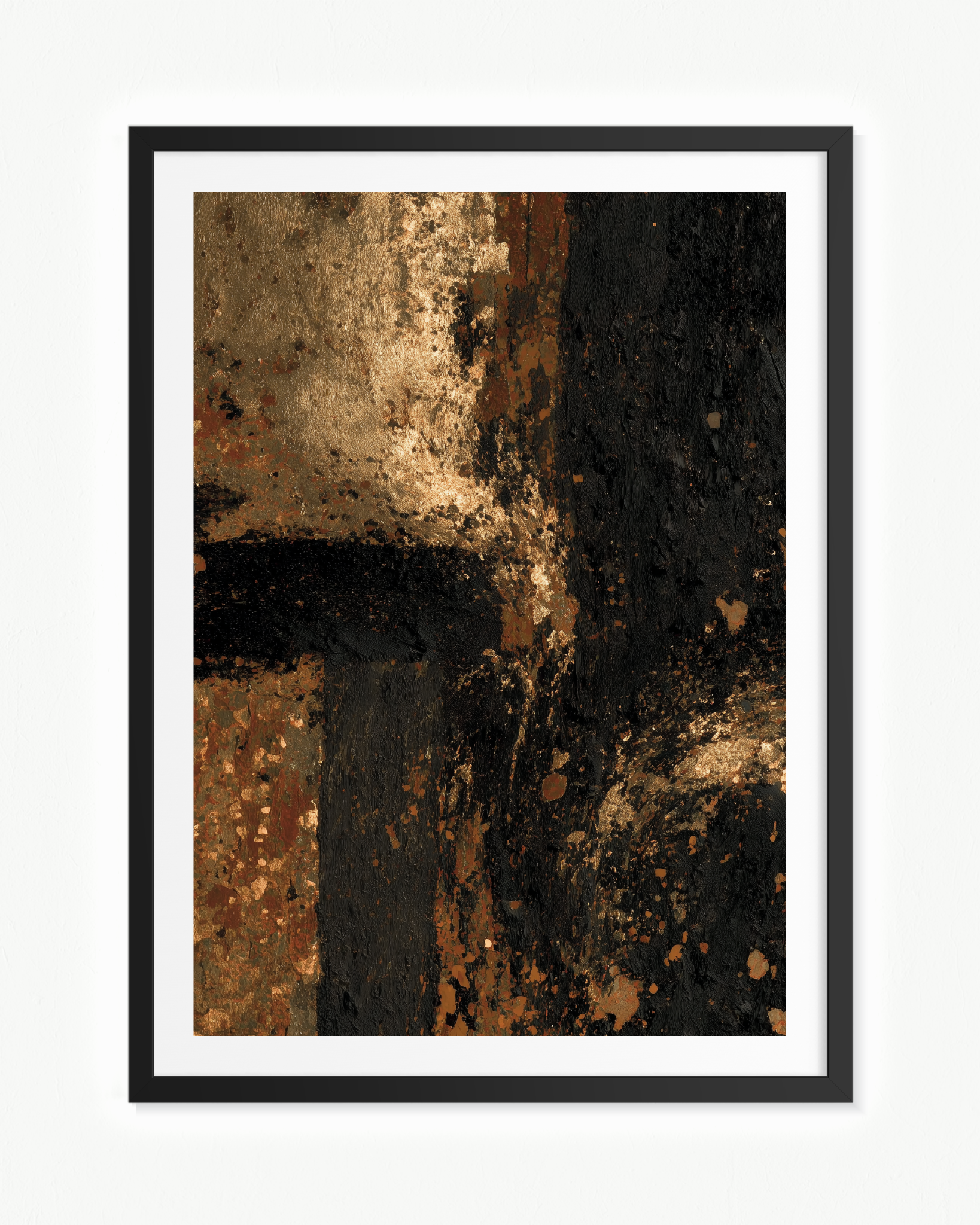 Metal bajo ceniza · 70 × 100 cm