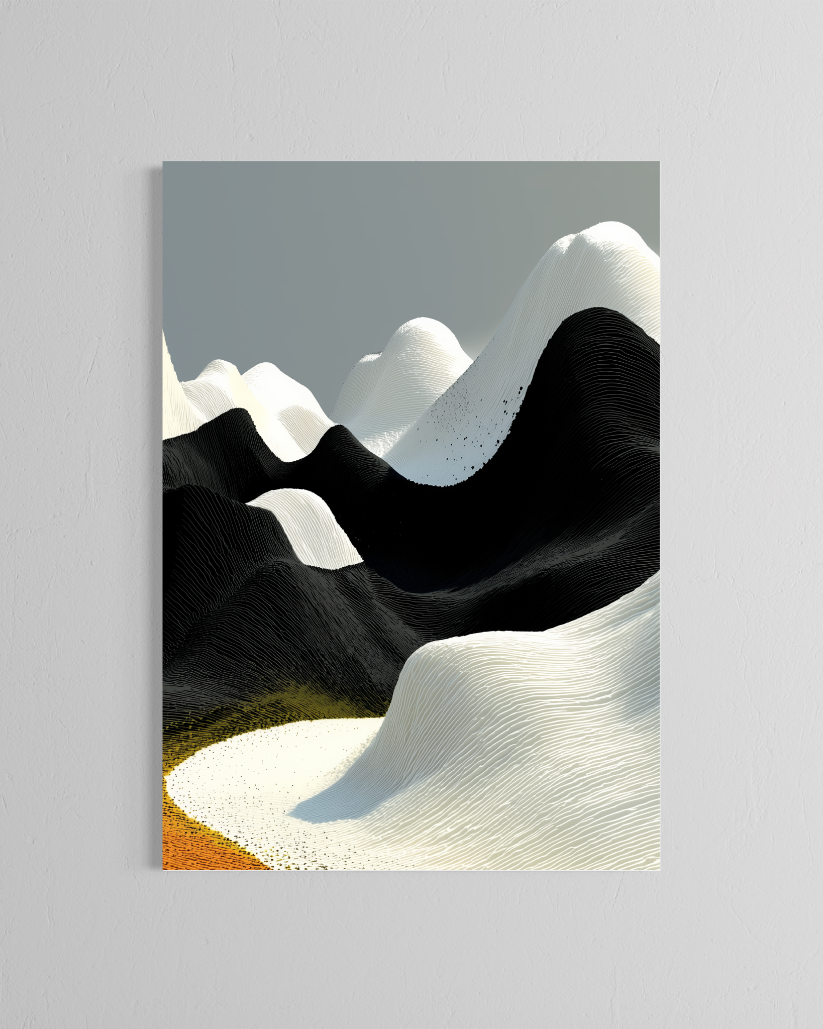 Oleaje mineral · 70 × 100 cm