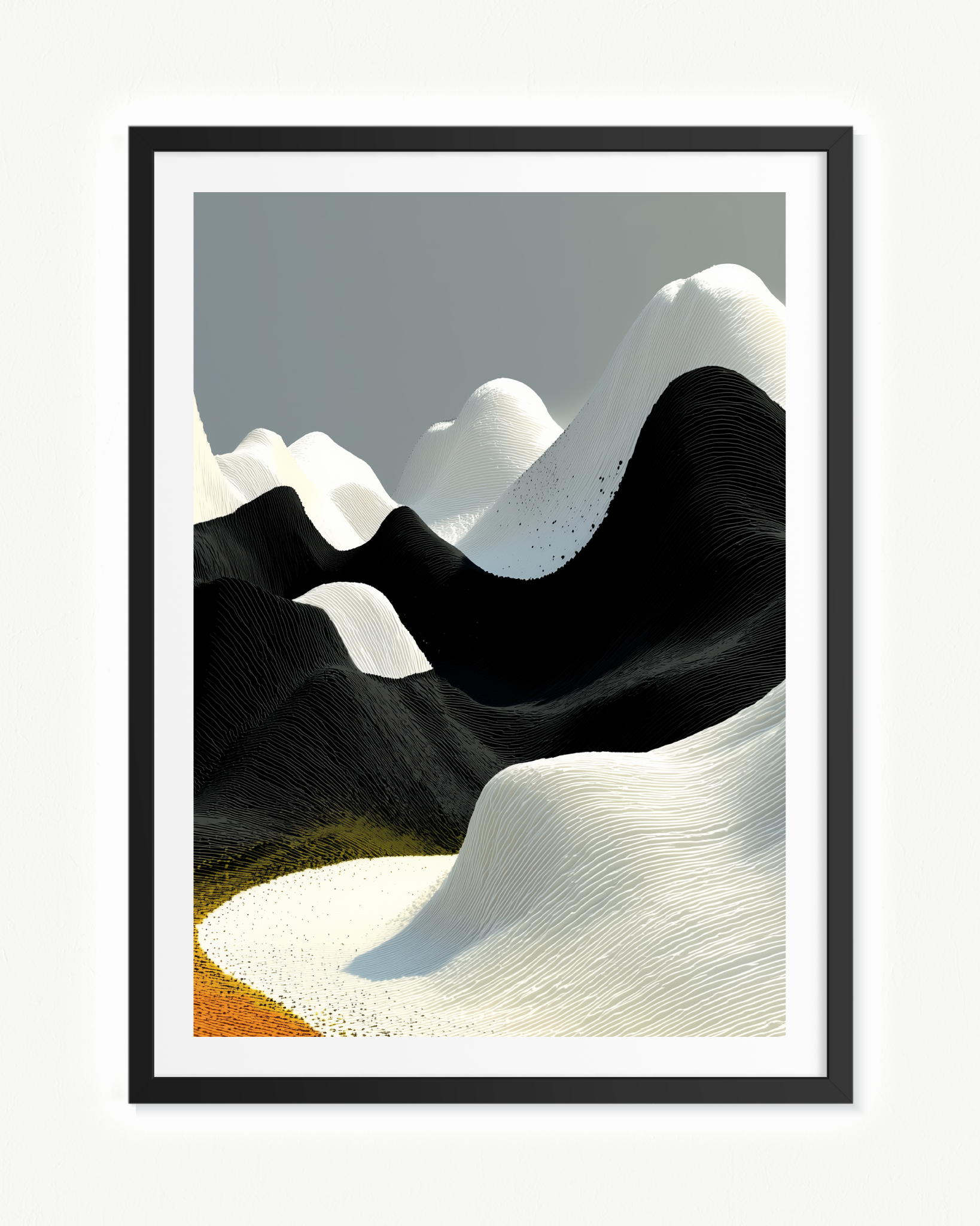 Oleaje mineral · 70 × 100 cm