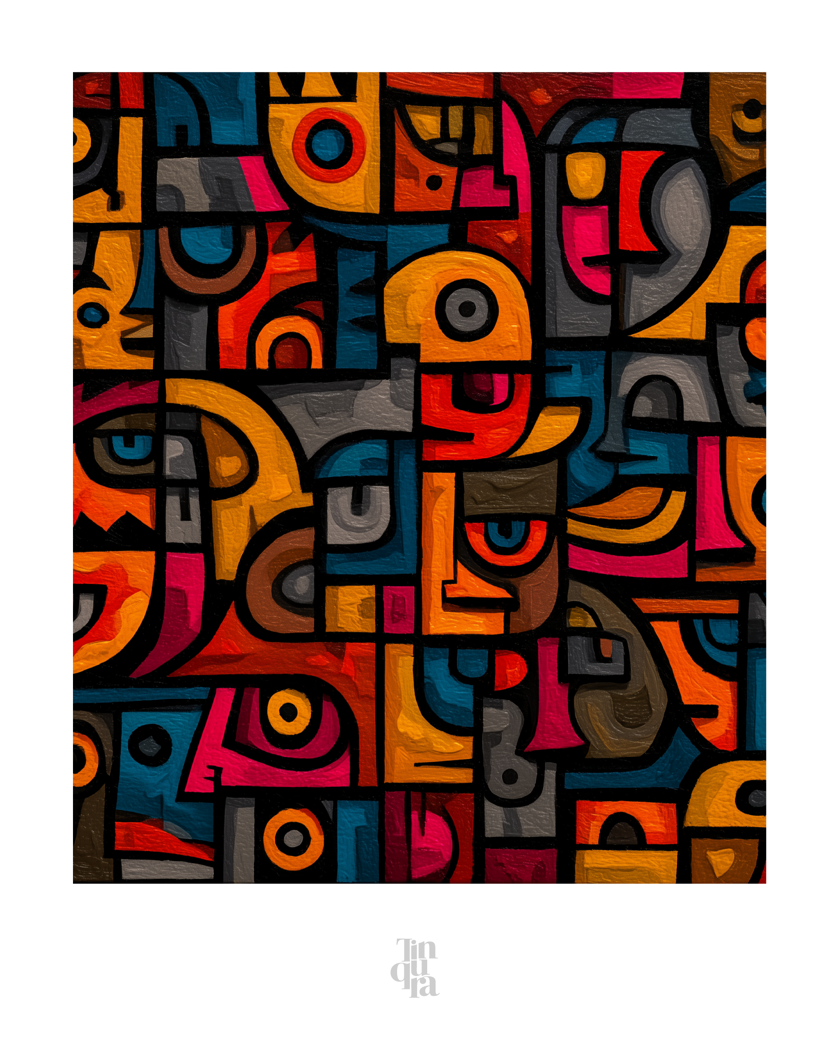 Rostro colectivo · 70 × 70 cm