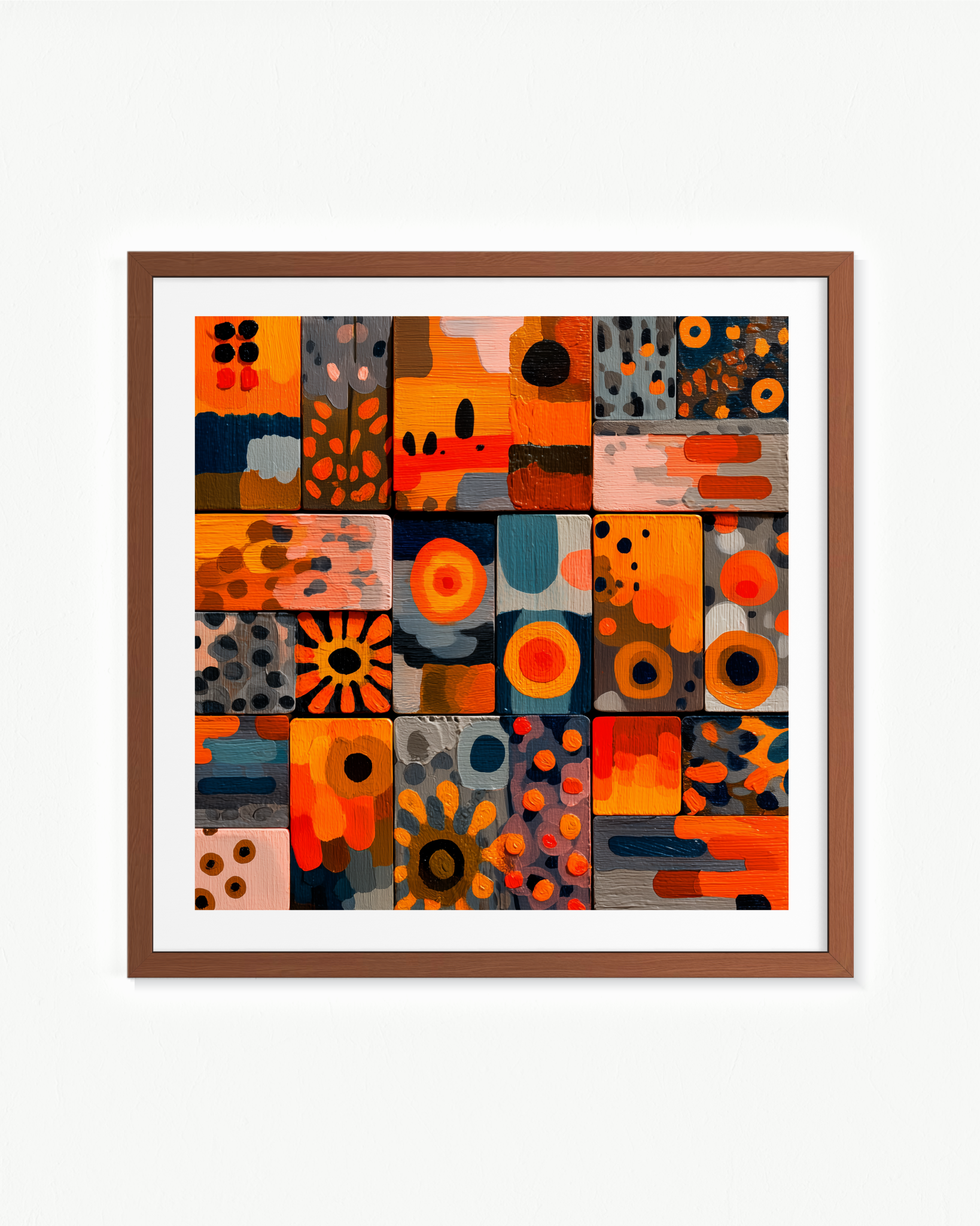 Archivo de signos — Paspartú Marrón, 70 × 70 cm